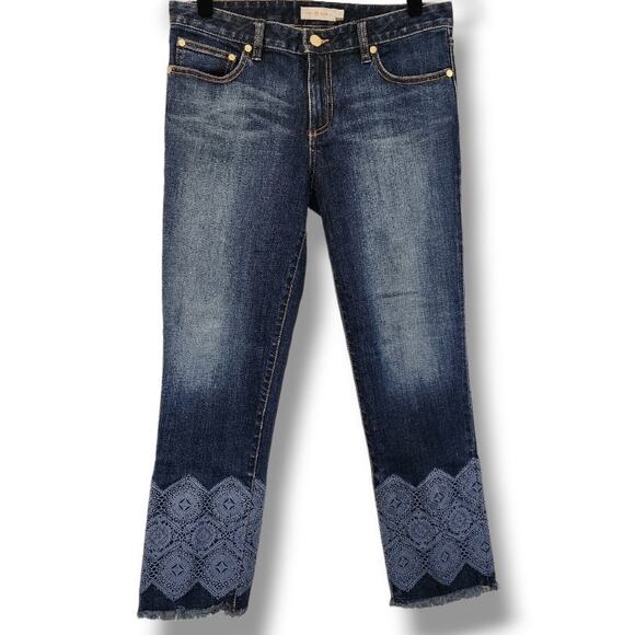 Tory Burch Embroidered Raw Hem Ankle Jeans Women’s Size: 30 - Picture 2 of 12